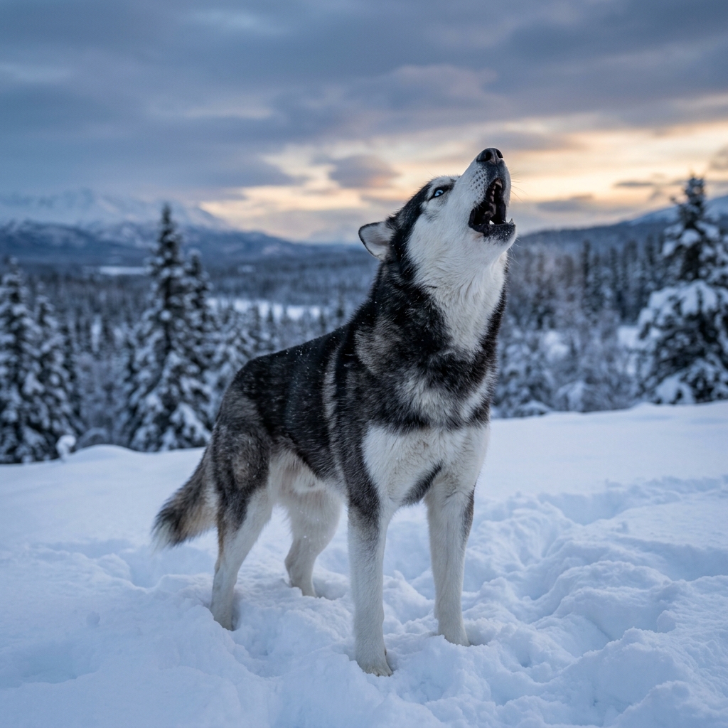Portrait de Laika, un Husky